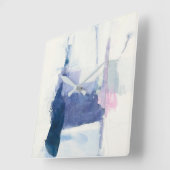 Zwischenspiel | abstrakt im Blau Quadratische Wanduhr (Winkel)