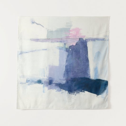 Zwischenspiel | abstrakt im Blau Wandteppich (Vorderseite)