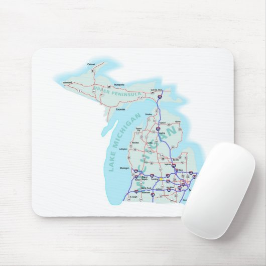 Zwischenstaatliche Karte Mousepad Michigans (Mit Mouse)