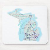 Zwischenstaatliche Karte Mousepad Michigans (Vorne)