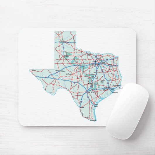 Zwischenstaatliche Karte Mousepad Texas (Mit Mouse)