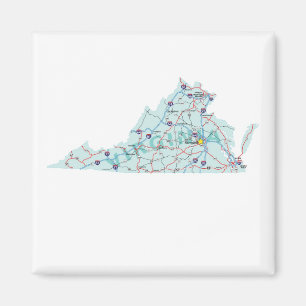 Zwischenstaatlicher Karten-Magnet Virginias Magnet