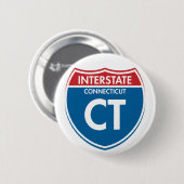 Zwischenstaatliches Connecticut CT Button (Vorne & Hinten)