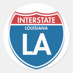 Zwischenstaatliches Louisiana-LA Runder Aufkleber