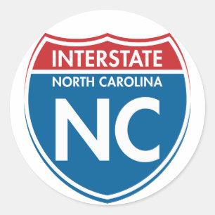 Zwischenstaatliches North Carolina NC Runder Aufkleber