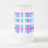 Zwischenverriegelung Streifen Weißrosa hellblau Mattglas Bierglas (Mittel)