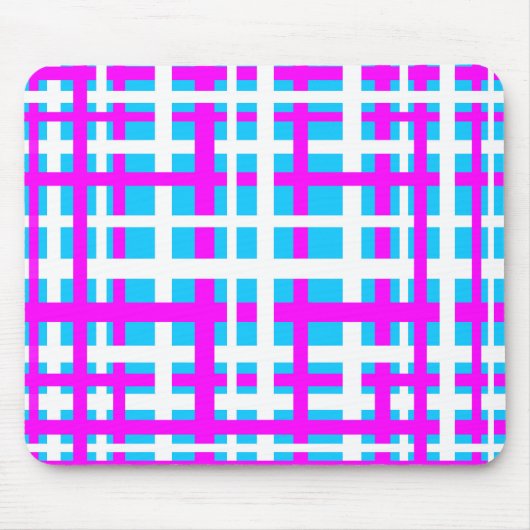 Zwischenverriegelung Streifen Weißrosa hellblau Mousepad (Vorne)