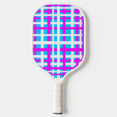 Zwischenverriegelung Streifen Weißrosa hellblau Pickleball Schläger (Rückseite)