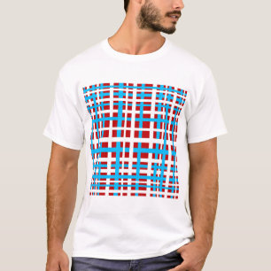 Zwischenverriegelungen Streifen Weißes rotes Licht T-Shirt