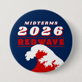 Zwischenwahlen 2026 ROTE WELLE Button (Vorderseite)