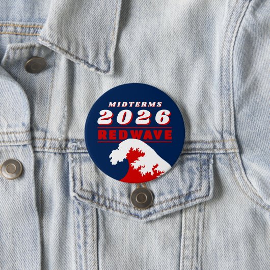 Zwischenwahlen 2026 ROTE WELLE Button (Beispiel)