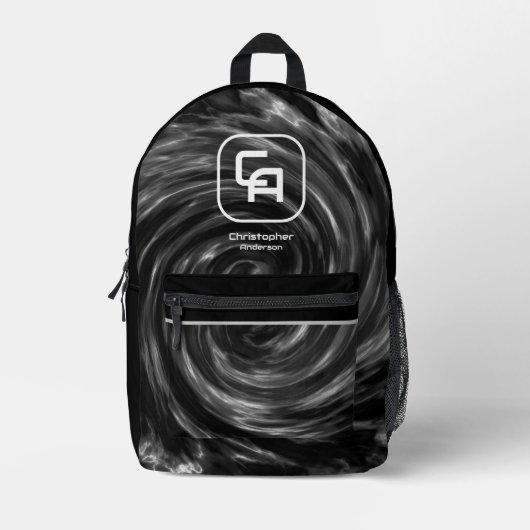 Zwisted Smoke Black Gray Bedruckter Rucksack (Vorderseite)