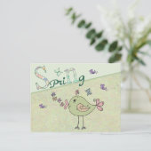 Zwitschern im Frühling Postkarte (Stehend Vorderseite)