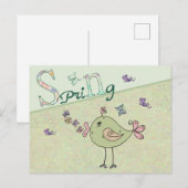Zwitschern im Frühling Postkarte (Vorne/Hinten)