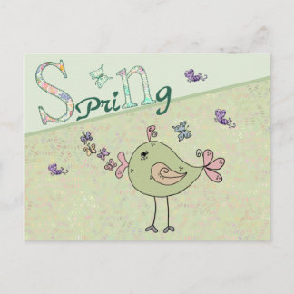 Zwitschern im Frühling Postkarte