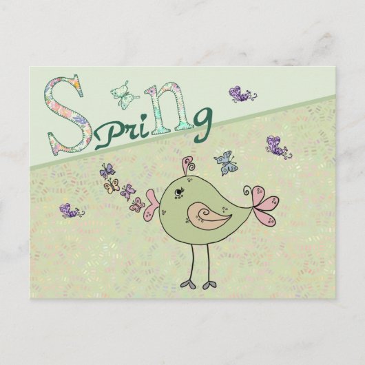 Zwitschern im Frühling Postkarte (Vorderseite)