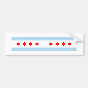 ZWO Chicago Flags Autoaufkleber