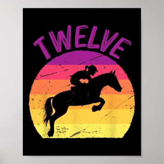 Zwölf 12. Geburtstagsparty - Pferdereiten R Poster (Vorne)