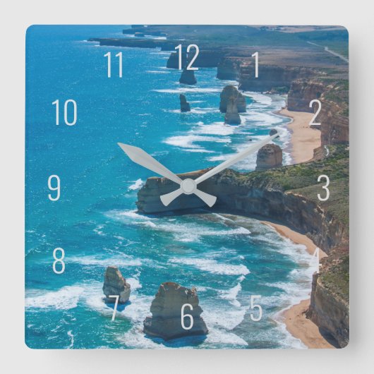 Zwölf Apostel der Great Ocean Road Air Quadratische Wanduhr (Vorderseite)