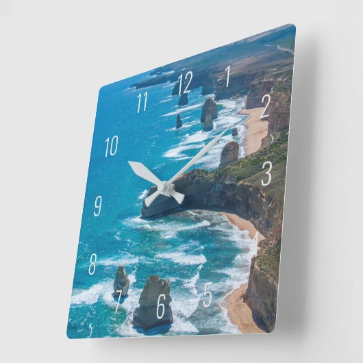 Zwölf Apostel der Great Ocean Road Air Quadratische Wanduhr (Winkel)