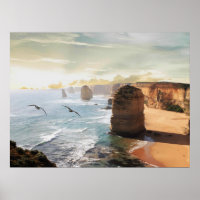 Zwölf Apostel Strand Blick Australien Poster