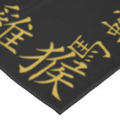 Zwölf chinesische Zodiakzeichen in Gold auf schwar Tischdecke (Schrägansicht)