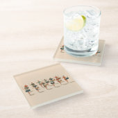 Zwölf Drummer, die mittlere Mod-Stift 1 Glasuntersetzer (Schrägansicht)