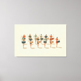 Zwölf Drummer, die mittlere Mod-Stift 1 Leinwanddruck