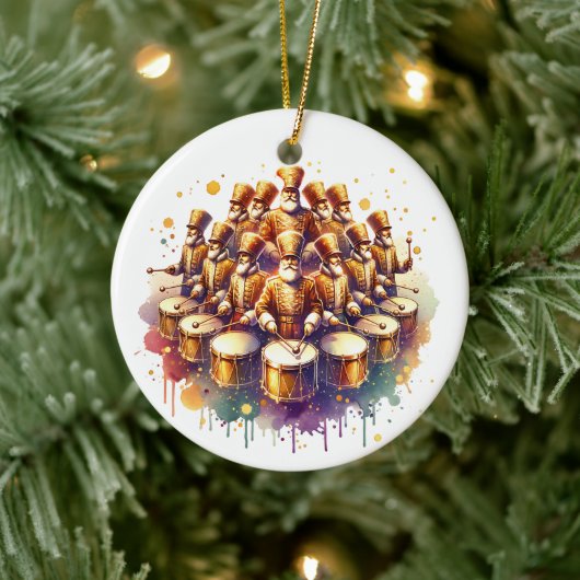 Zwölf Drummer DrummingZwölf Tage Weihnachten Keramik Ornament (Baum)