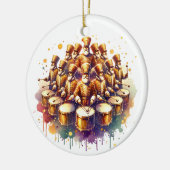 Zwölf Drummer DrummingZwölf Tage Weihnachten Keramik Ornament (Links)