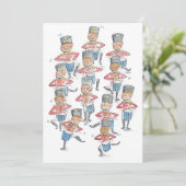 Zwölf Drummer Einladung (Stehend Vorderseite)