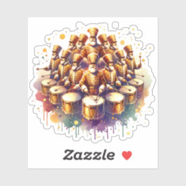 Zwölf Drummer trommeln zwölf Tage Weihnachten Aufkleber