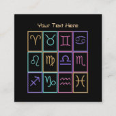 Zwölf farbige Zodiac-Zeichen Quadratische Visitenkarte (Vorderseite)