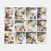 Zwölf Foto-Collage-Familie Fleece Blanket (Vorderseite (Horizontal))
