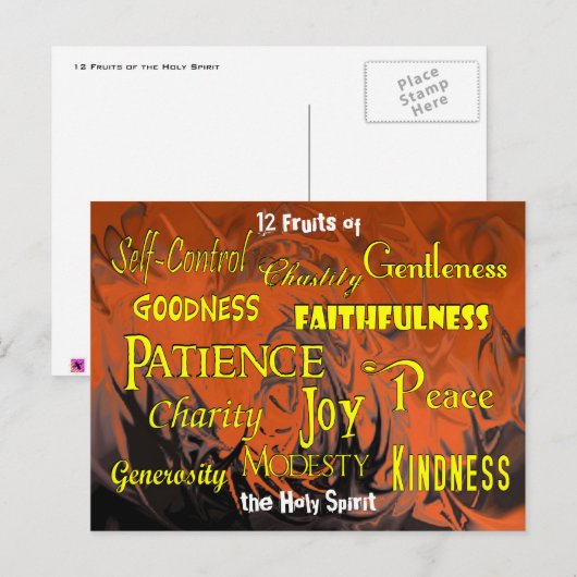 Zwölf Früchte (Flammen tanzen) - Postkarte (Vorne/Hinten)