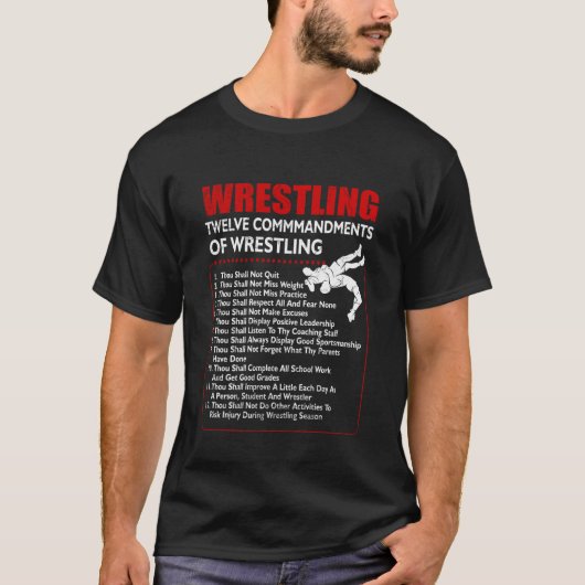 Zwölf Gebote des Ringkampfes in der Saison S T-Shirt (Vorderseite)