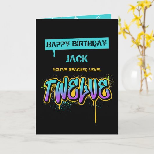 Zwölf Geburtstage Karte (Gelbe Blume)