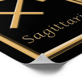 Zwölf goldene Zodiac-Zeichen drucken Poster (Ecke)