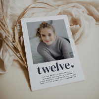 Zwölf Herz - Square Foto Geburtstagsfeier Einladun