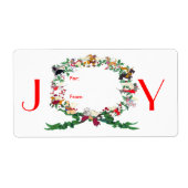 Zwölf Hunde Weihnachtsgeschenke Tag Sticker (Vorne)