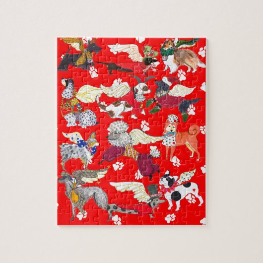 Zwölf Hunde Weihnachtspuzzle Puzzle (Vertikal)
