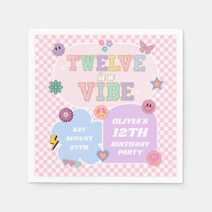 Zwölf ist ein Vibe Preppy Patch 12. Geburtstagspar Serviette