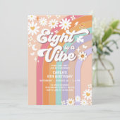 Zwölf ist ein Vibe Rainbow 12. Groovy Birthday Einladung (Stehend Vorderseite)