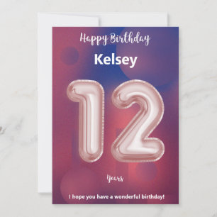 Zwölf Jahre alte Happy Birthday Card