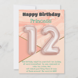 Zwölf Jahre alte Mädchen Happy Birthday Card