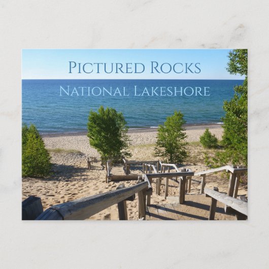 Zwölf Kilometer Strand von Treppen, Pictured Rocks Postkarte (Vorderseite)