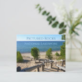 Zwölf Kilometer Strand von Treppen, Pictured Rocks Postkarte (Stehend Vorderseite)