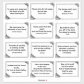 Zwölf kurze Zitate im Rahmen der Rose Zeichnend Aufkleber (Blatt)