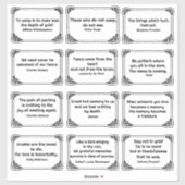 Zwölf kurze Zitate in Rose Eckrahmen Zeichnend Aufkleber (Blatt)