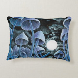 Zwölf magische Pilze auf Vollmond Dekokissen